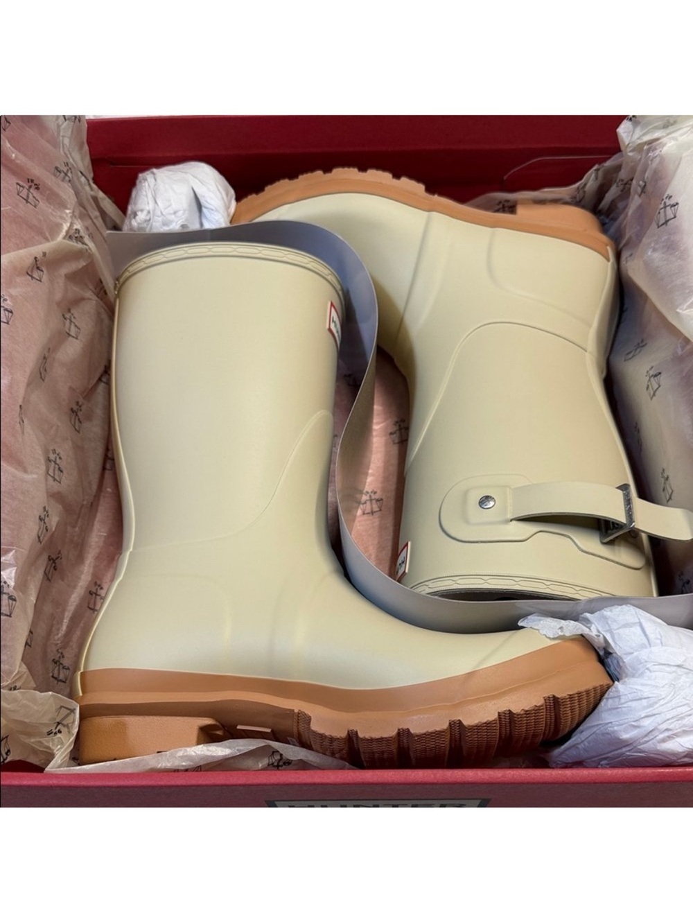 Hunter Short Rain Boot Gravel/Biscuit Size 11 • New in Box - Picture 3 of 8